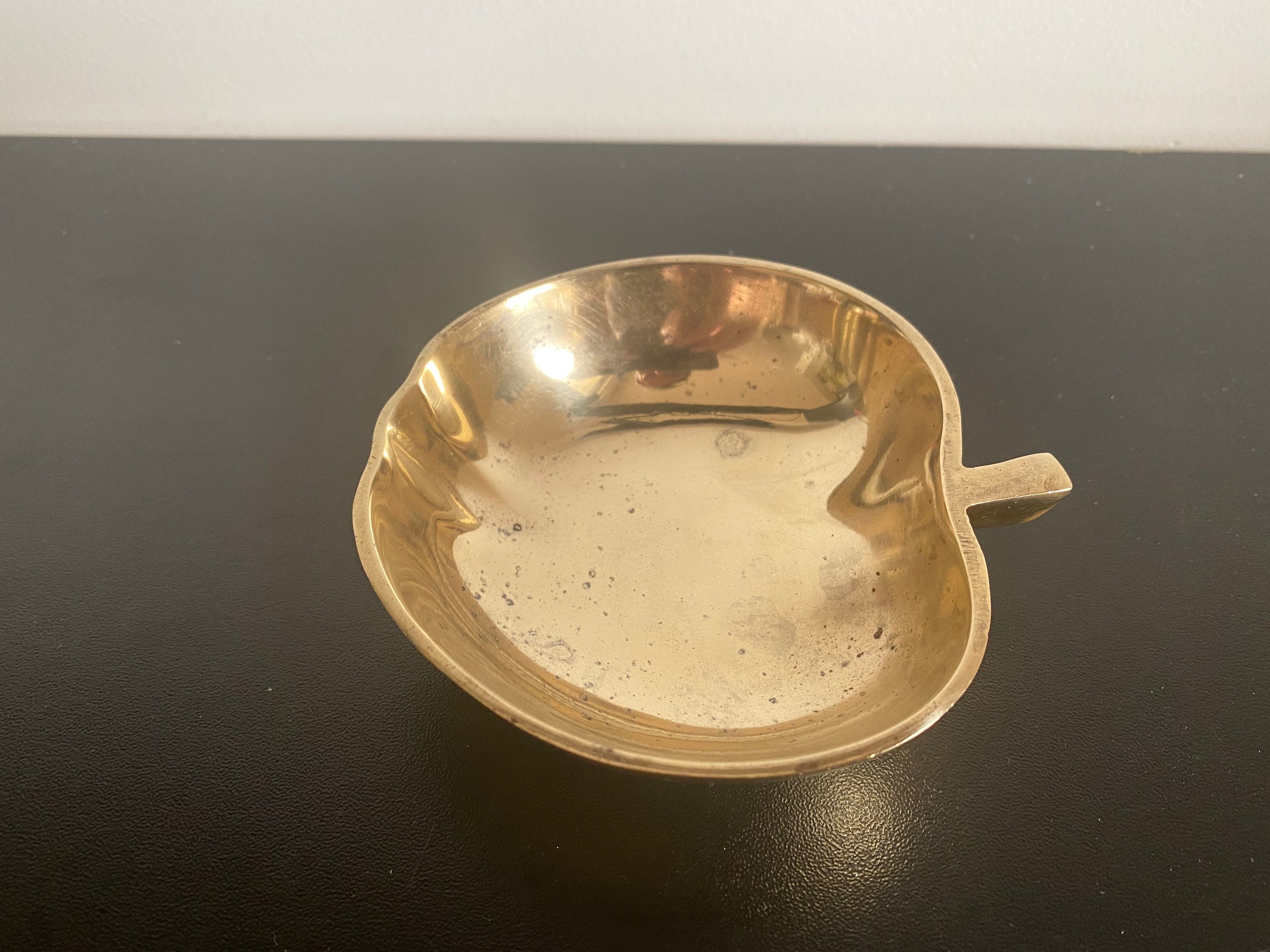 Vide Poche Pomme Laiton Vintage 1970 Ancien Baguier Coupelle Coupe Bague Bijoux