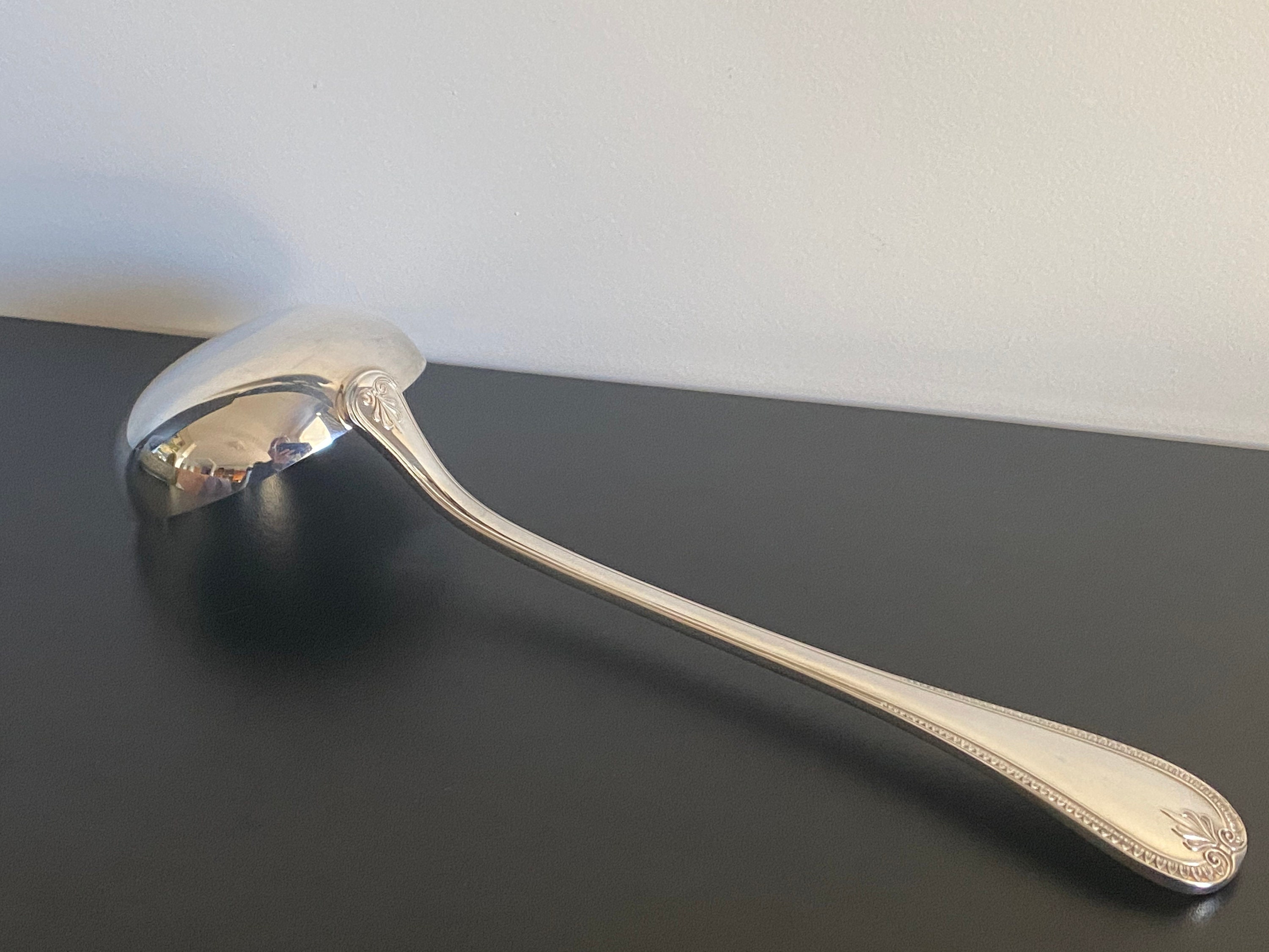 Louche Christofle Maintenon en Métal Argenté Beau French Antique Silver Punch Ladle Silvered