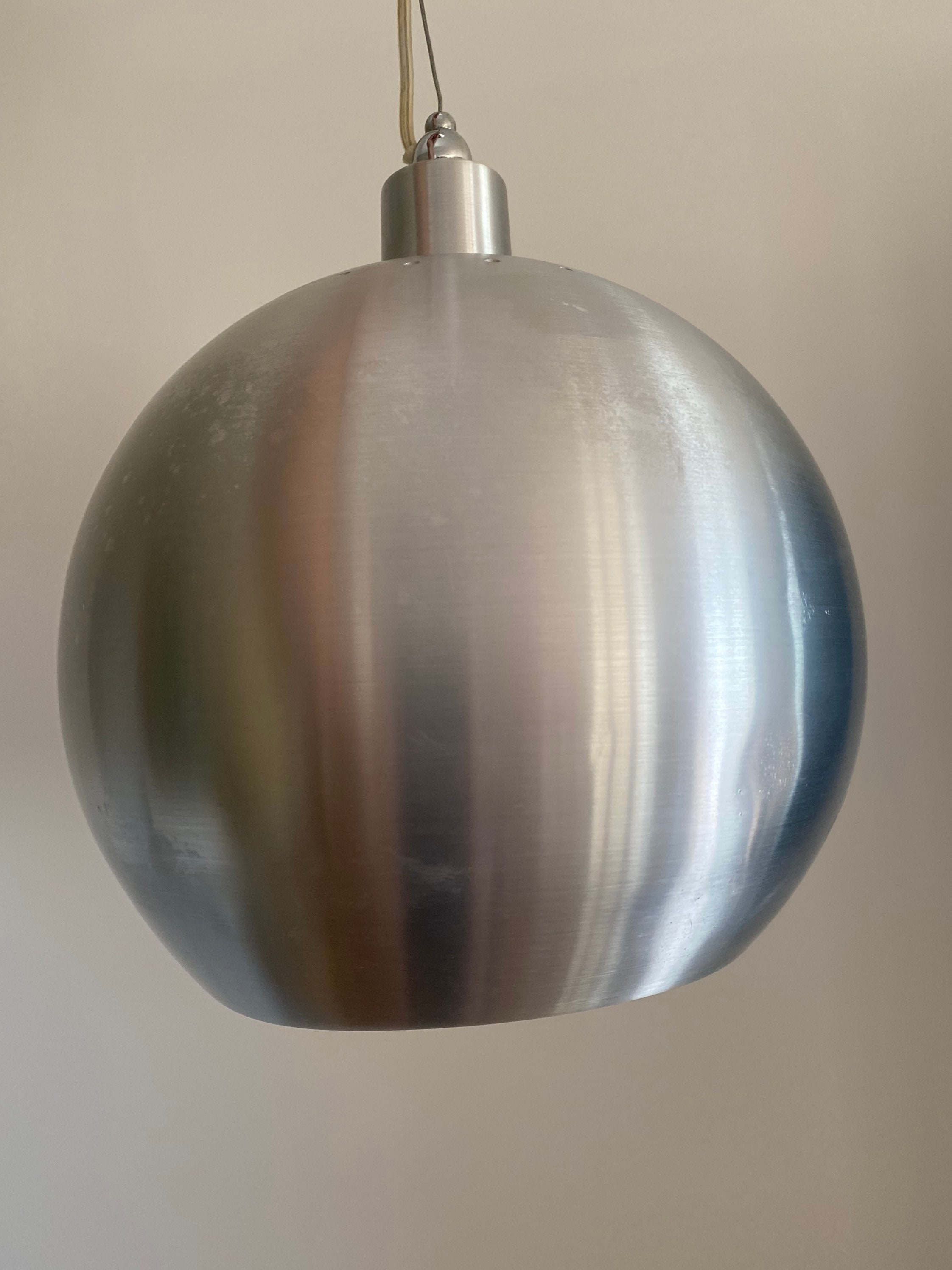 Lampe Suspension Aluminor Boule Aluminium Vintage 1970 Design Space Age 10 Luminaire Pour Plafond