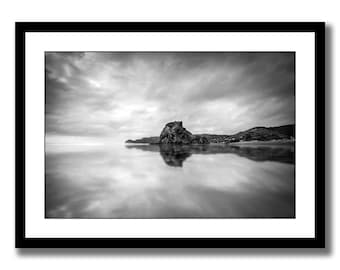 Black and white photography fine art wall prints, minimalist fine art print of beach photography, photography for living room,