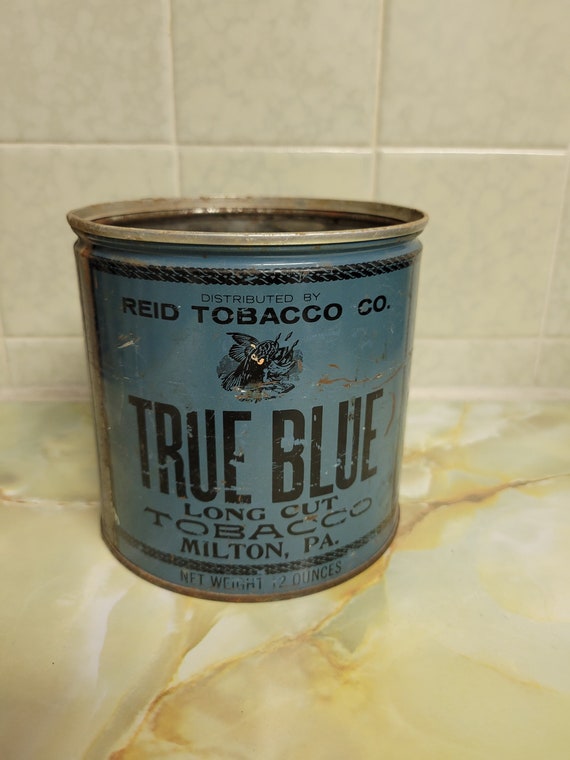 true blue tobacco Vintage True Blue Long Cut Tobacco Tin