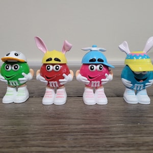 Set of 4 Vintage Mini M&M Candy Holder - Easter