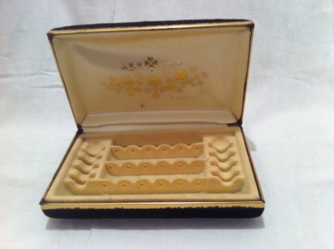 Vintage Black Jewelry Box Etsy