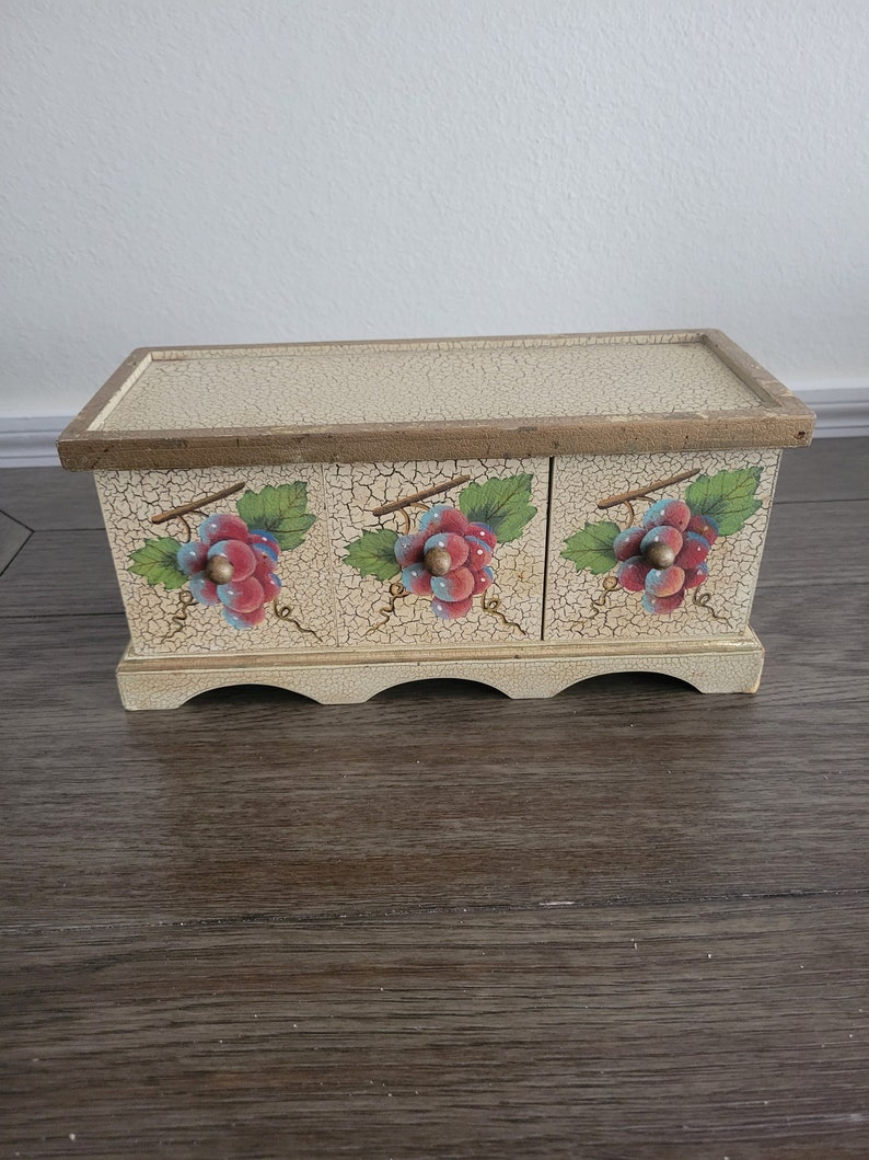 Vintage Wooden Cabinet With 3 Drawers - Etsy