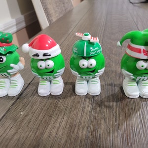 Set of 4 Vintage Mini M&M Candy Holder - Christmas