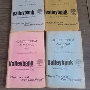 Vintage Set of 4 Agricultural Almanac - 70&#39;s
