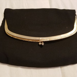Cartera de mano vintage con diamantes de imitación y monedero incorporado en el interior