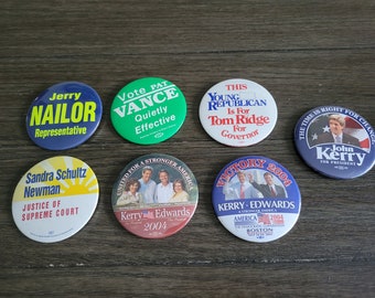 Vintage Political Button for Various Elections - Your Choice