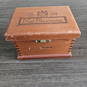 Vintage Nat Sherman Dovetail Tabacco Cigar Box