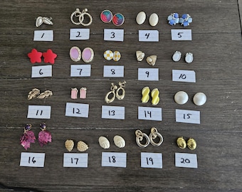 Vintage Clip On Earrings- Your Choice of One Set