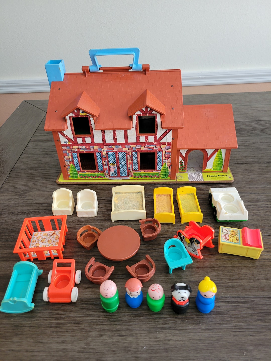 Vintage Fisher Price House With Accessories - Etsy