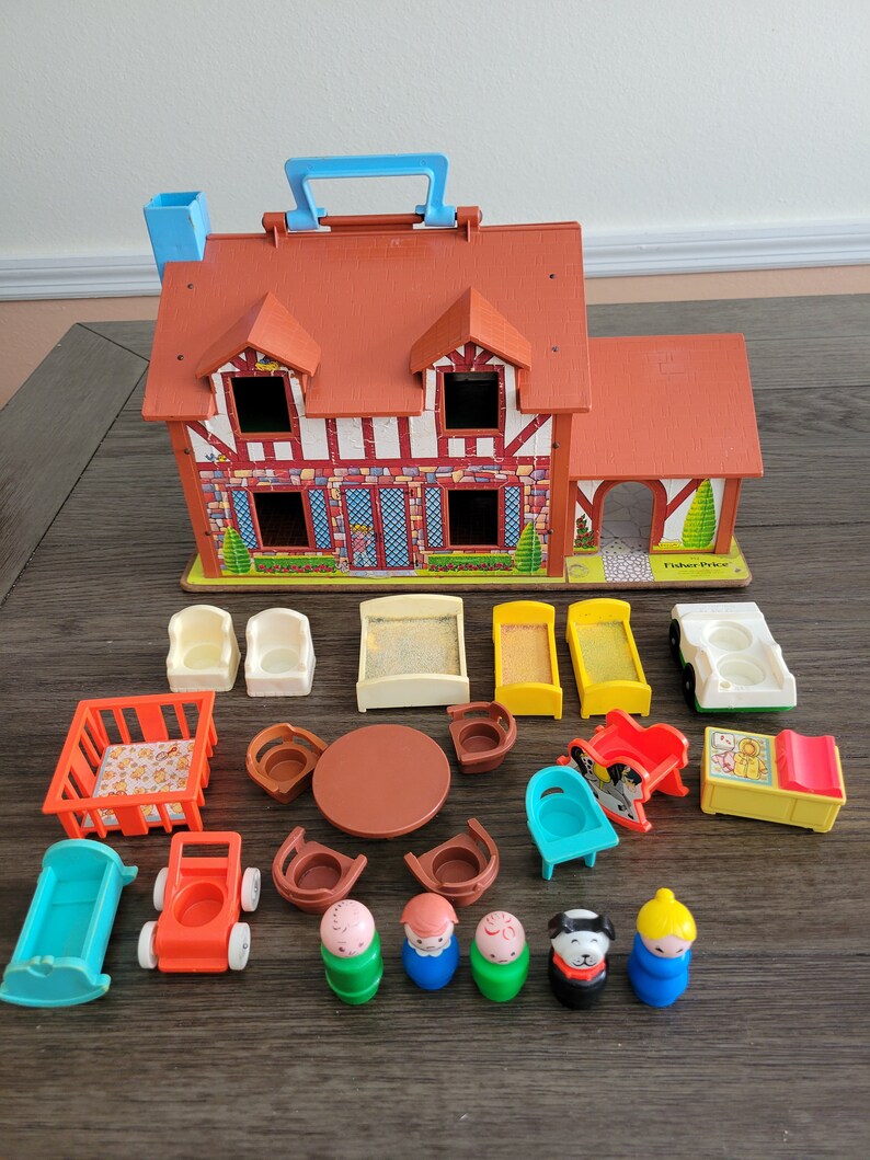 Vintage Fisher Price House With Accessories Etsy