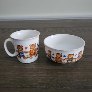 Vintage Kids Ceramic Dish Set