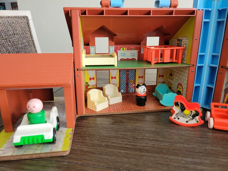 Vintage Fisher Price House With Accessories Etsy