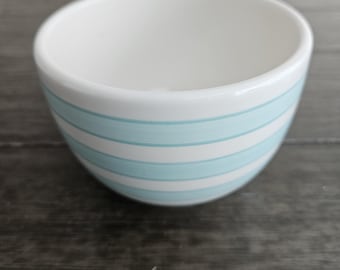 Holiday 09 Small Ceramic Bowl With Blue and White Stripes