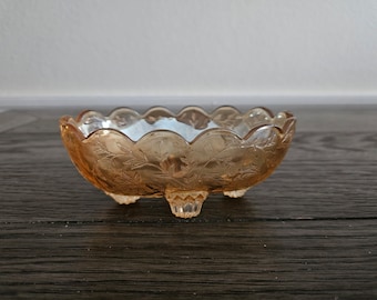 Vintage Iridescent Glass Dish, Carnival Glass