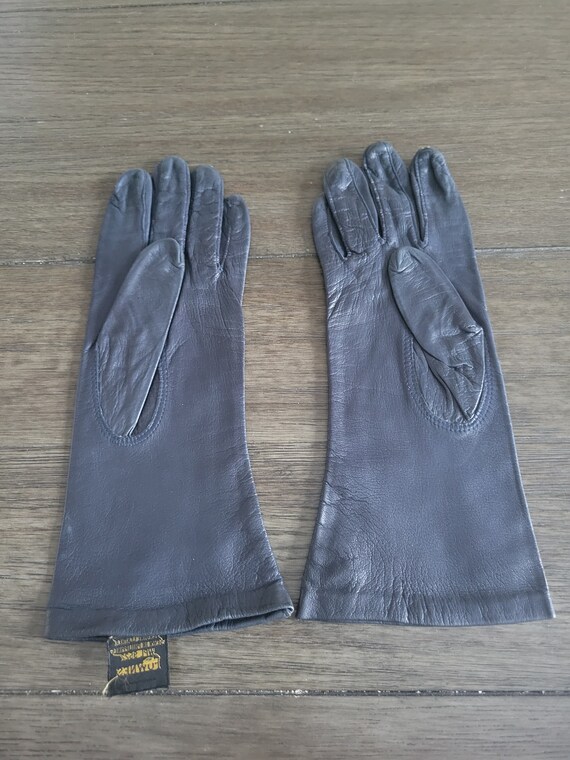 Vintage Fownes Black Leather Gloves - image 3