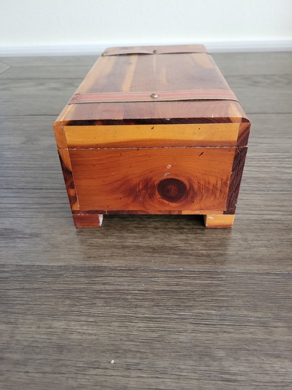 Vintage Cedar Jewelry Box - image 5