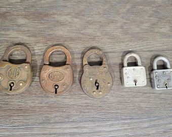 Vintage Brass and Metal Lock - Choice of one