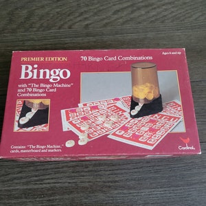 Vintage 70 Bingo Card Combinations Premier Edition, marked 1981 Cardinal Industries Inc
