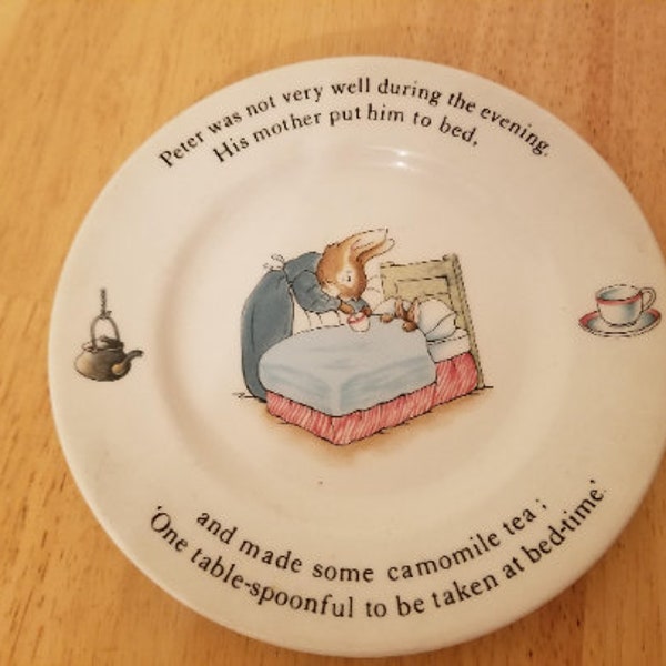 Vintage Peter Rabbit Plate marked Wedgewood made in England