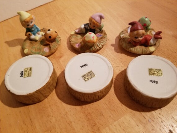 Vintage Set of 3 Trinket Boxes with Pixies - image 4