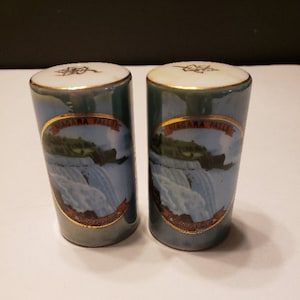 Vintage Niagra Falls Scene Ceramic Salt and Pepper Shakers