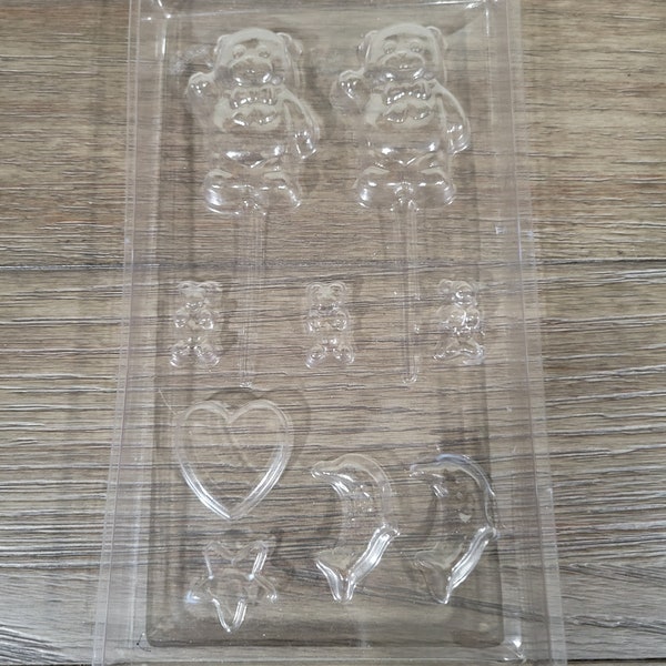 Vintage Solid Bear Lollipop Candy/Craft Mold