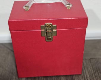 Vintage Red 45 RPM Record Holder - Platter Pak