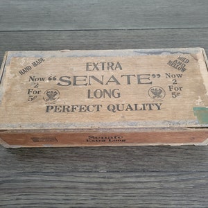 Vintage Extra Senate Long Cigar Box 2 for 5 cents