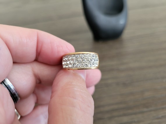 80's〜　vintage ring リング　　17〜18号 Vintage 18 KT GE Ring With CZ - Etsy