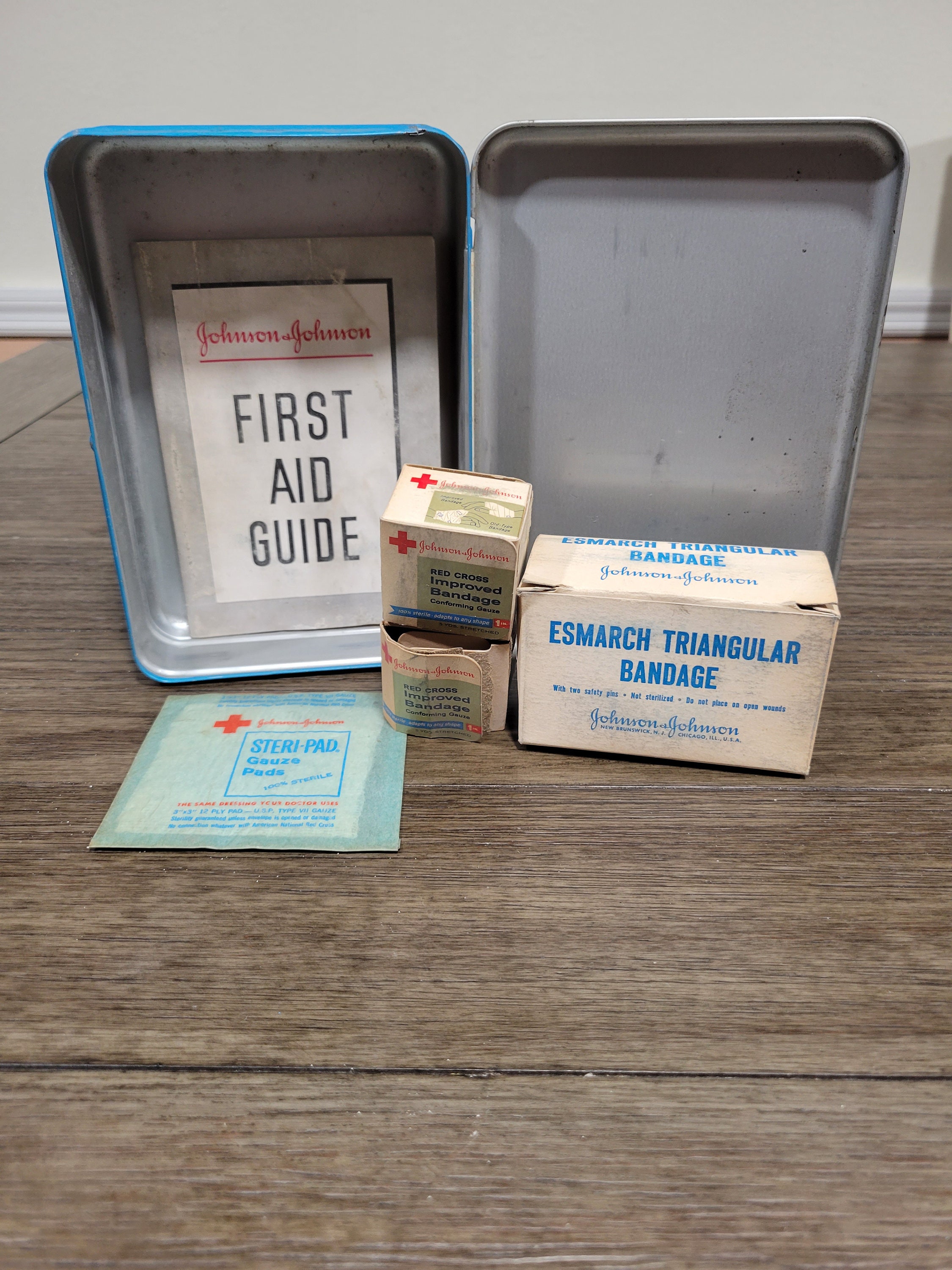 Trousse de premiers soins J/J vintage, trousse de premiers soins