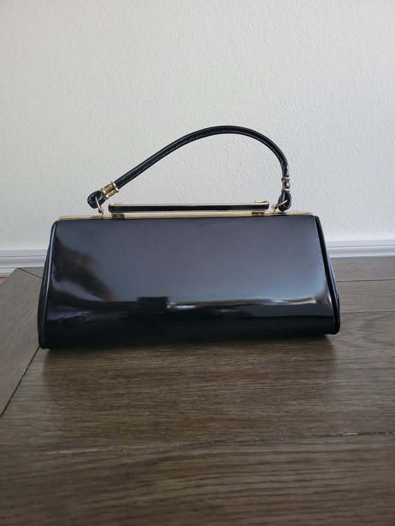 Vintage Black Vinyl Purse