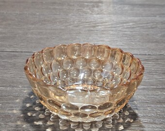Vintage Iridescent Anchor Hocking Glass Dish, Carnival Glass - Bubble Pattern