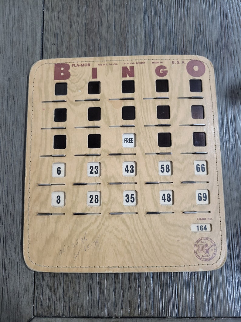 Set of 10 Vintage Leather Shutter Bingo Cards - Etsy