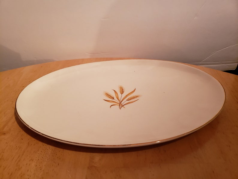 Vintage Meat Platter With a Wheat Pattern Etsy