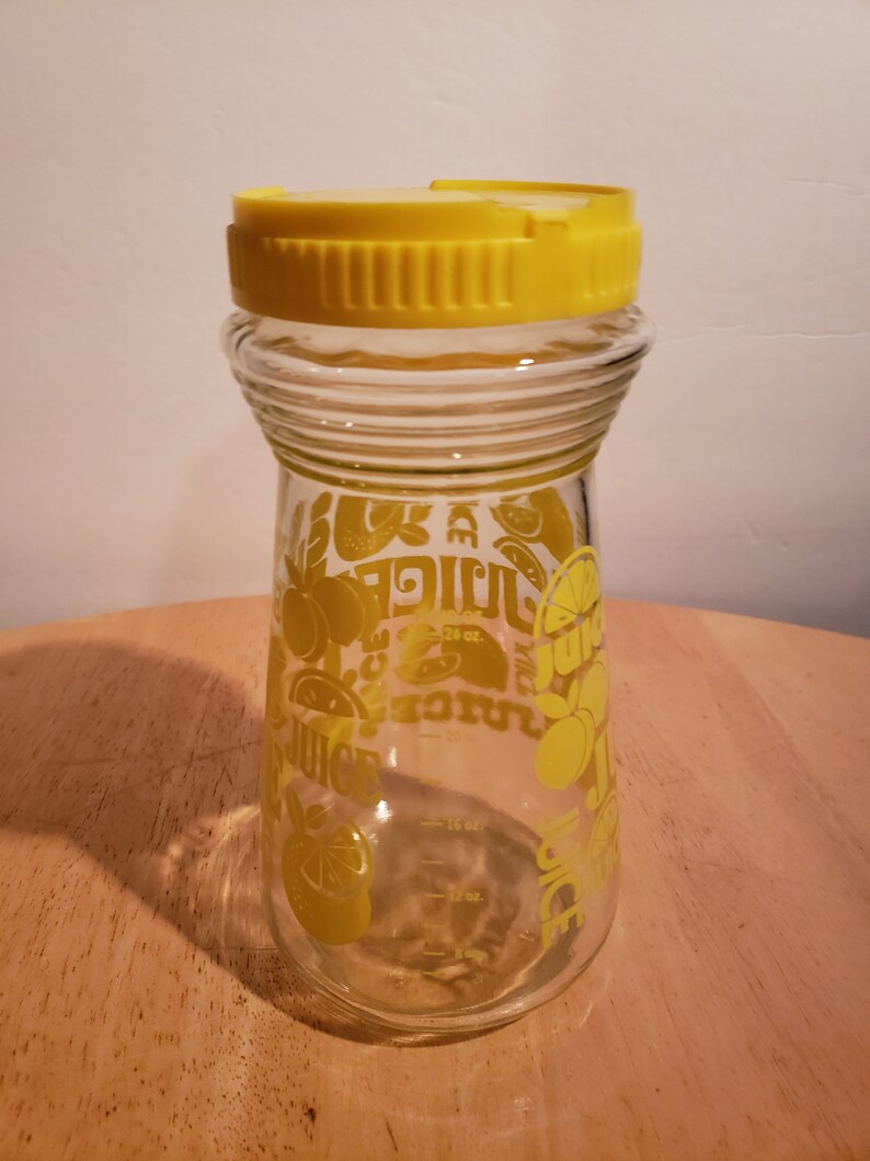 Vintage Glass Juice Jar Etsy
