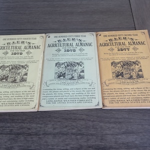 Vintage Set of 3 Baer&#39;s Agricultural Almanac - 70&#39;s