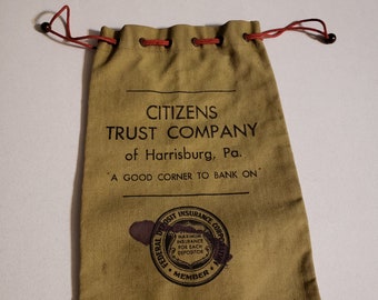 2 vintage bank bags one regular size one mini