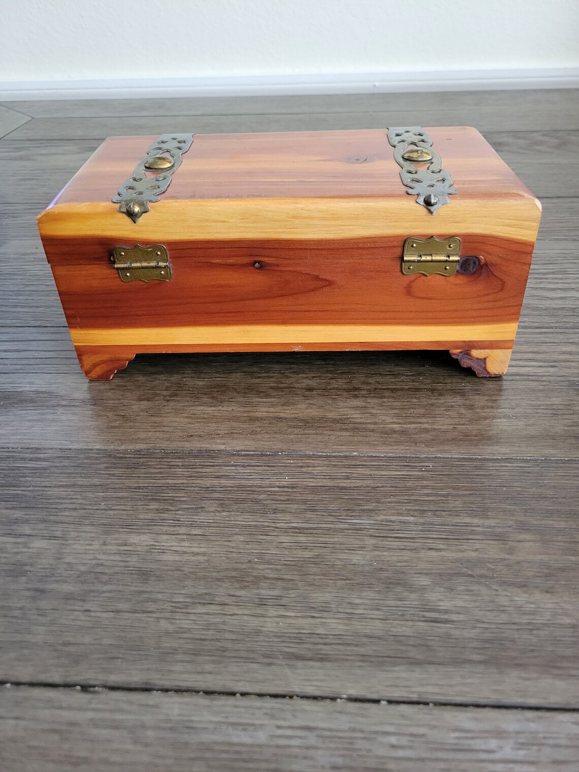 Vintage Cedar Jewelry Box Etsy