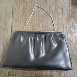 Cartera de mano vintage Millay negra con cadena