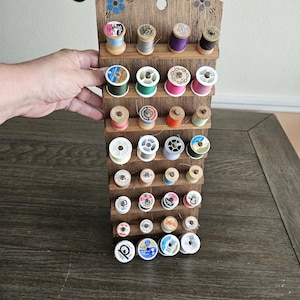 Vintage Spool Holder with 32 Spools