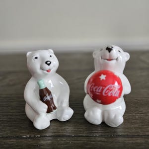 Vintage Coca Cola Polar Bears Salt and Pepper Set - Etsy