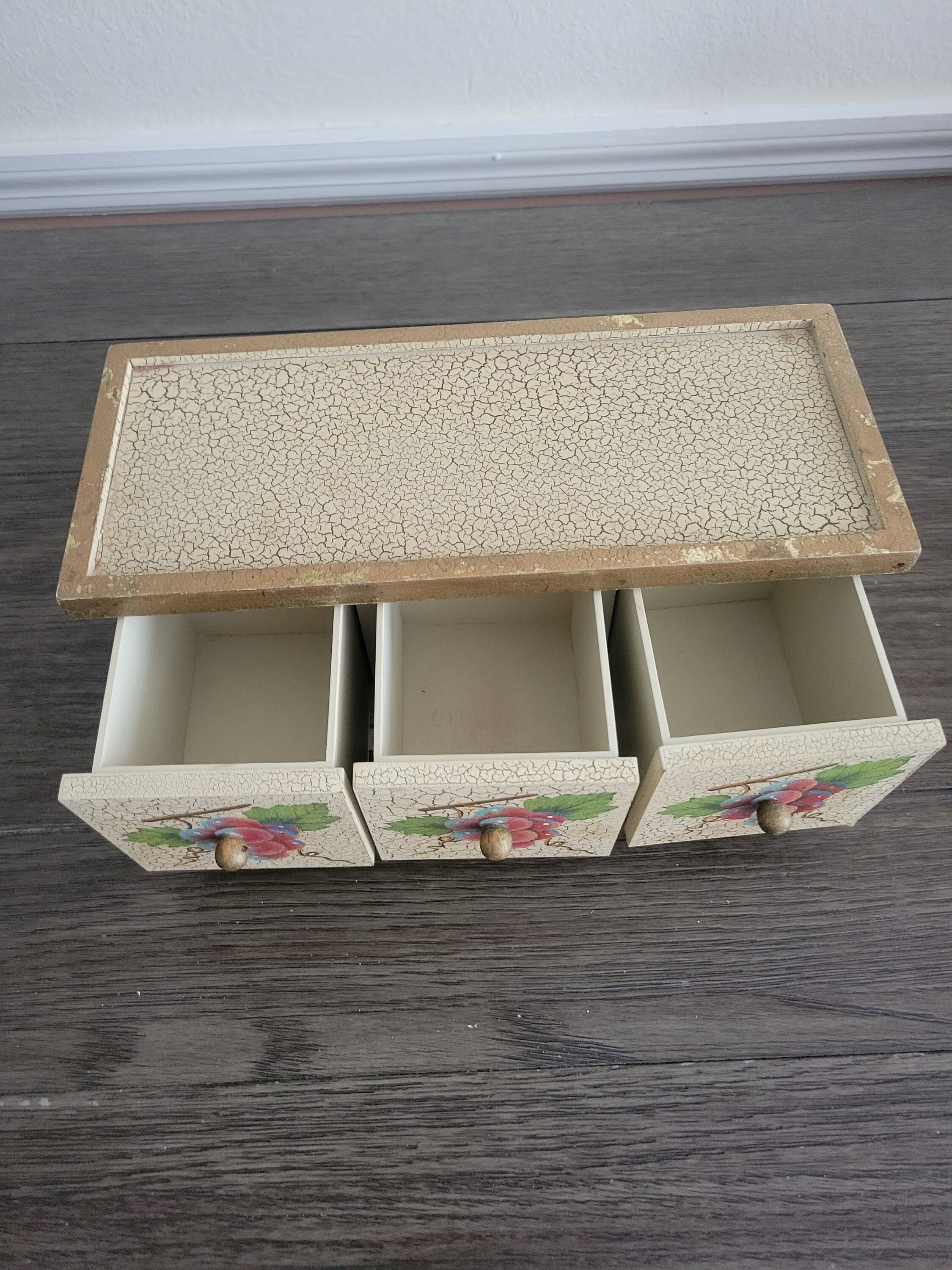 Vintage Wooden Cabinet With 3 Drawers - Etsy