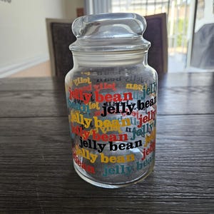 Vintage Jelly Beans Glass Jar/Canister
