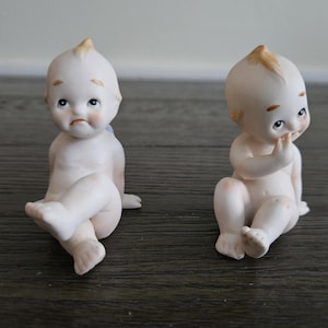 Vintage Pair of Ceramic Kewpie Dolls