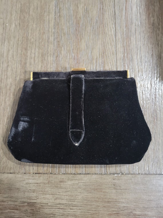 Vintage Ingber Black Velvet Purse with Bonwit Tell