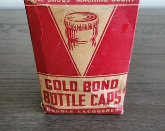 Vintage Box of Gold Bond Bottle Caps