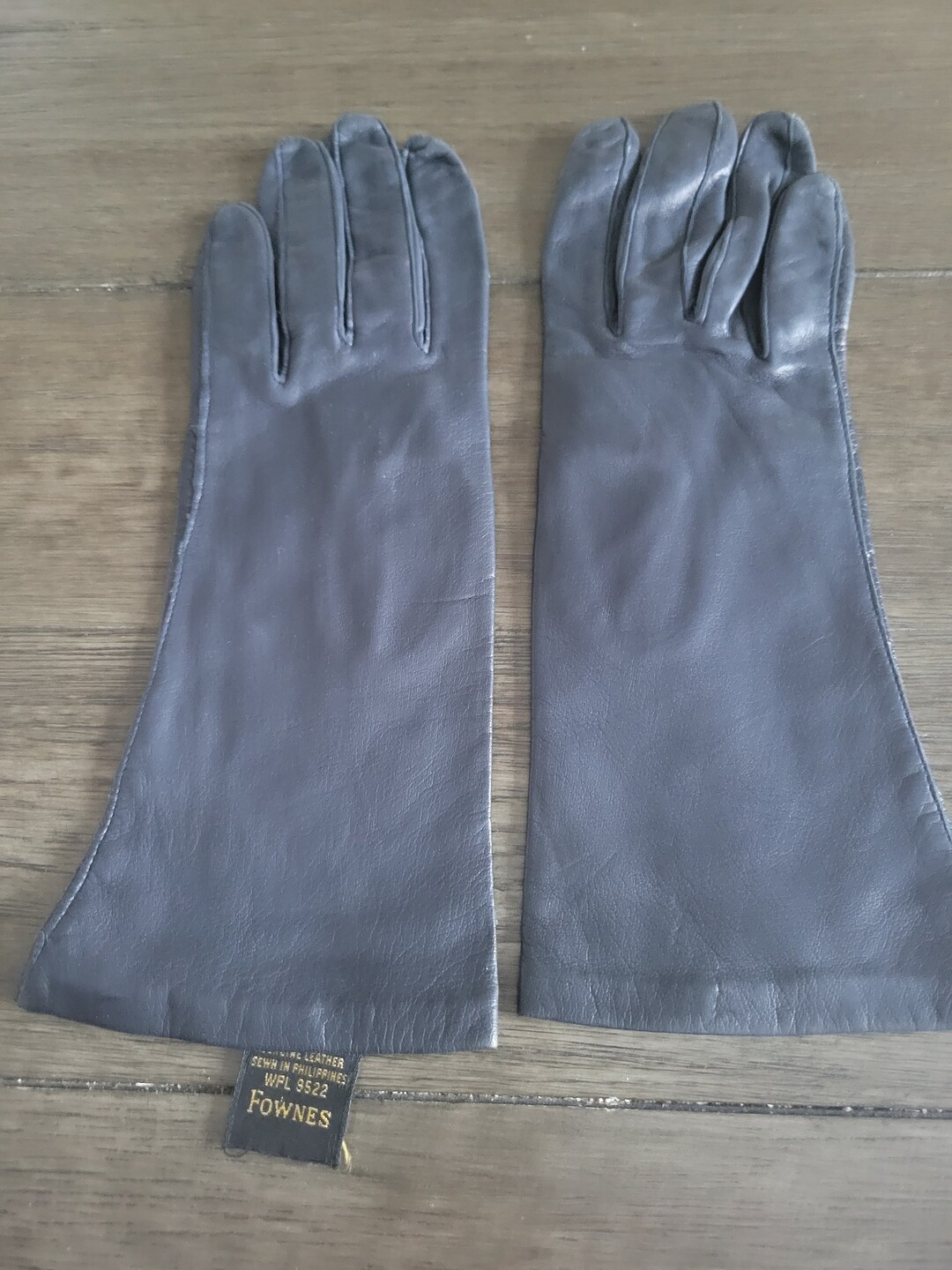 Vintage Fownes Black Leather Gloves Etsy