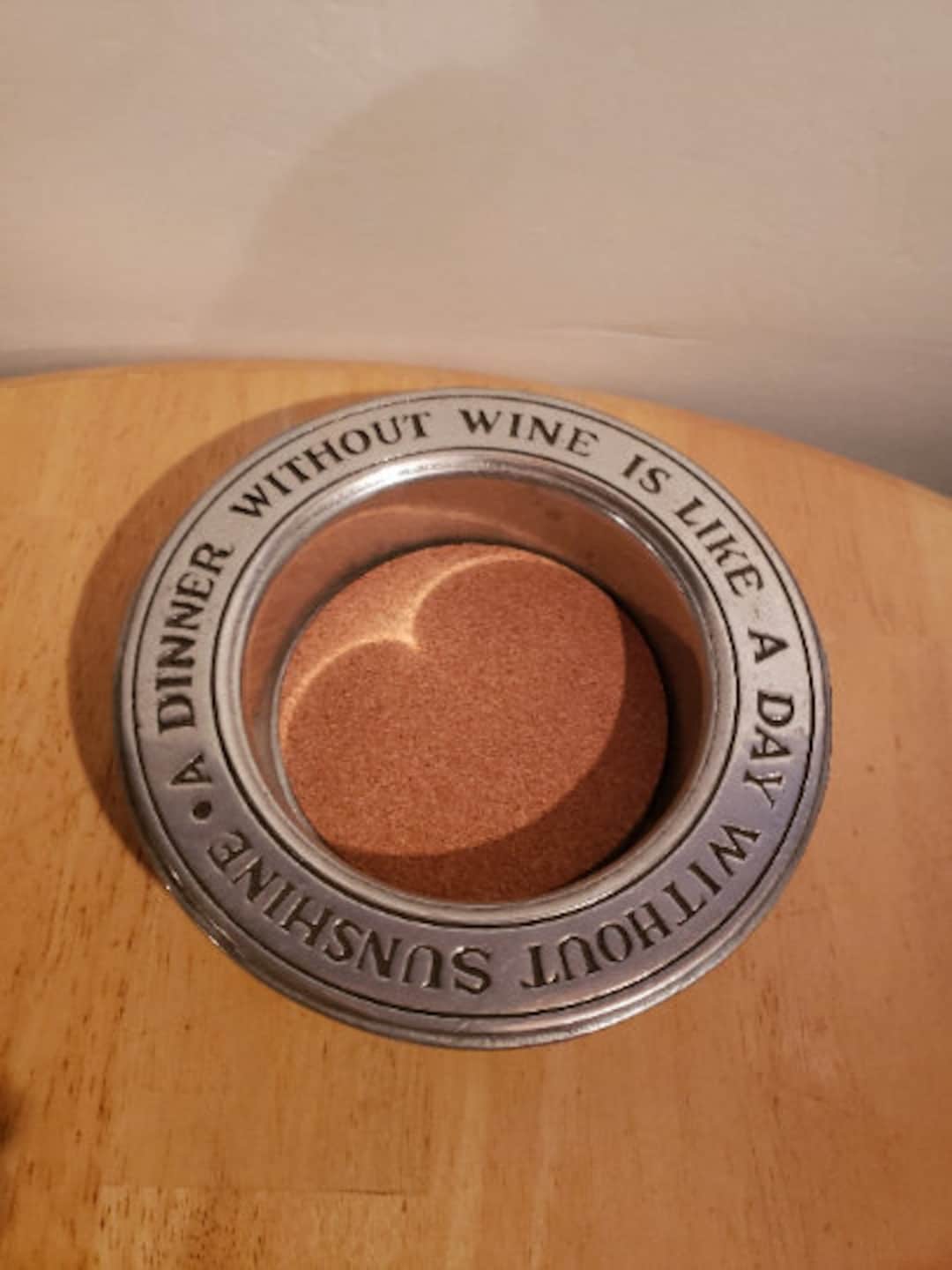 Vintage Pewter Wine Bottle Holder Etsy